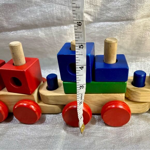 Melissa & Doug Classic Toy Wooden Stacking Train Set - Picture 9 of 9
